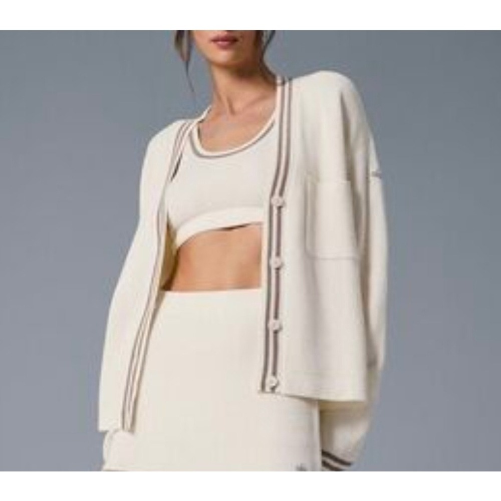 Alo Yoga Tennis Club Sweater Knit Celeb Style Viral Fitness Studio to Streer